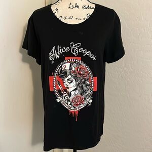 Alice Cooper Music Singer Black Nurse Rosetta Fan Club Graphic Pullover Shirt